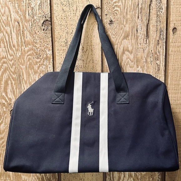Polo by Ralph Lauren Navy and White Duffel Bag with Sporty Design - Picture 1 of 3